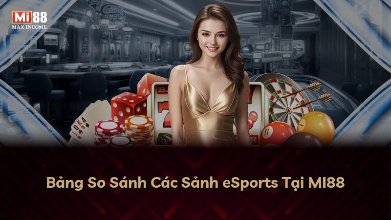 Bảng So Sánh Các Sảnh eSports Tại MI88